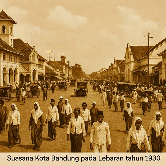 Ilustrasi Suasana Lebaran Tempoe Doeloe