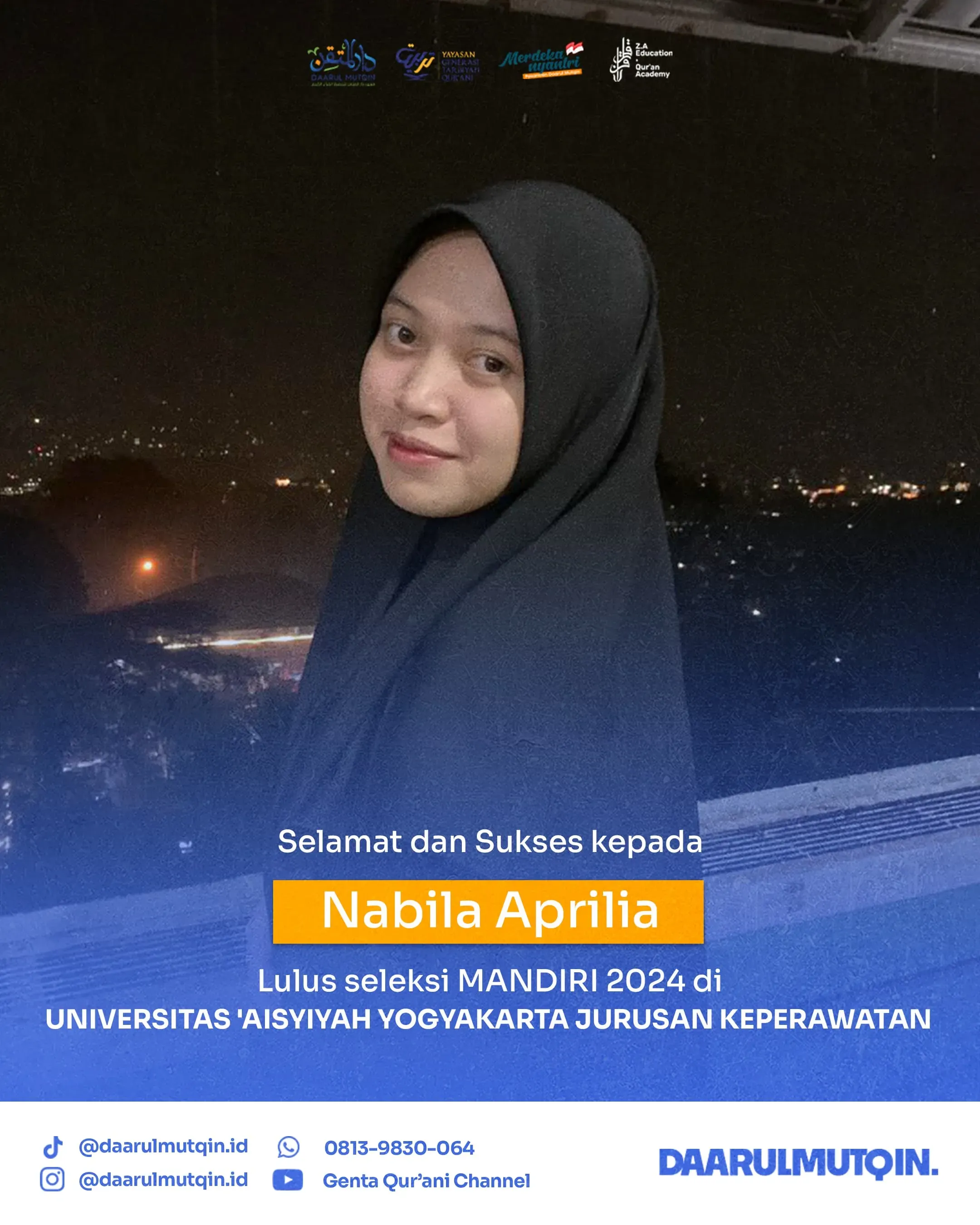 Santri Daarul Mutqin: Nabila Aprilia