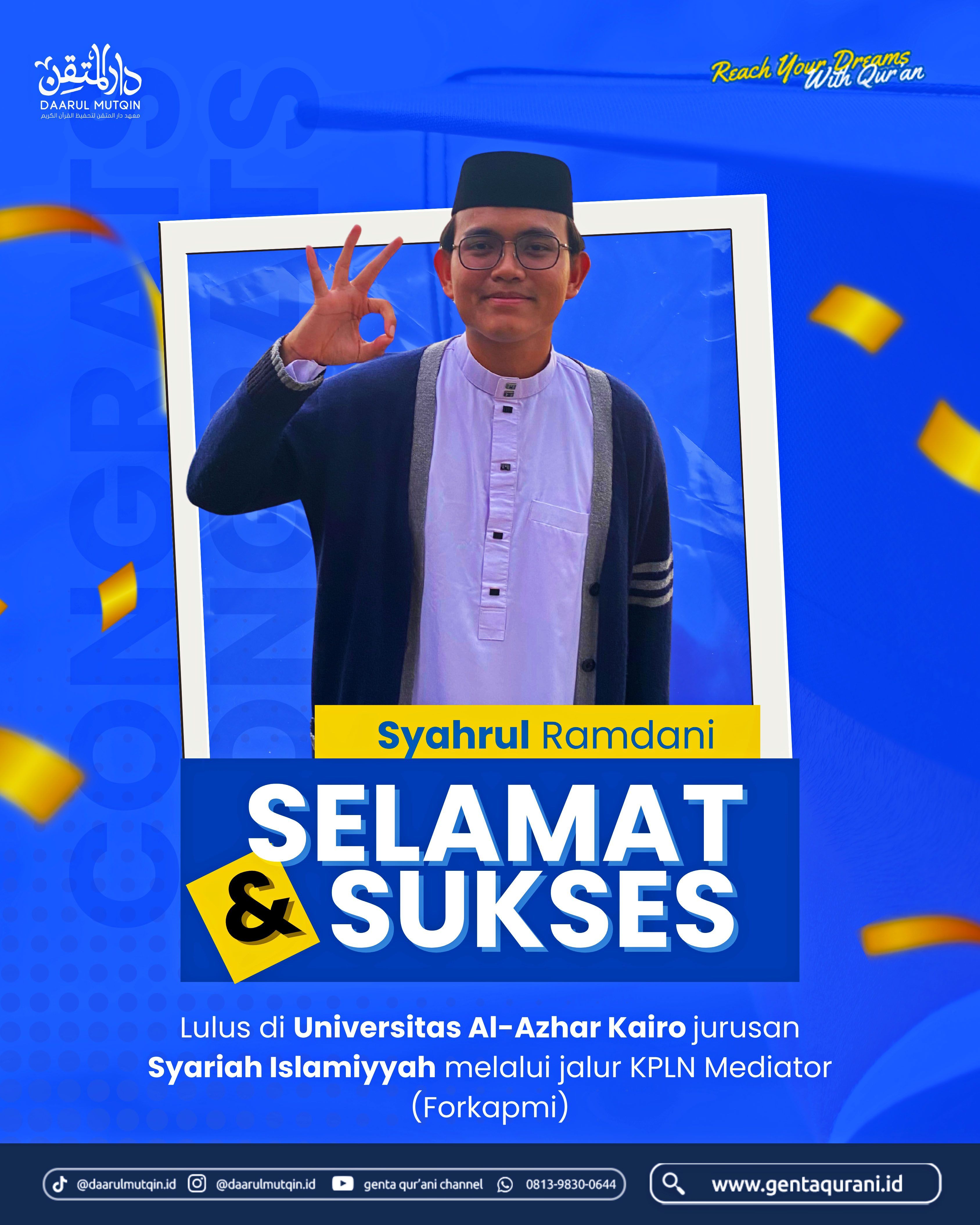 Santri Daarul Mutqin: Syahrul Ramdani